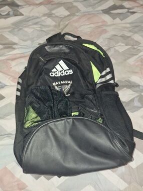 adidas Black & Neon Green Athletic Backpack